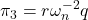 \displaystyle{ \pi_3=r\omega_n^{-2}q }