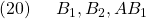 \displaystyle{(20)\quad \begin{array}{l} B_1,B_2,AB_1 \end{array} }