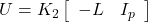 \displaystyle{ U=K_2 \left[\begin{array}{cc} -L & I_p \end{array}\right] }