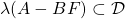 \lambda(A-BF)\subset{\cal D}