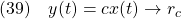 \displaystyle{(39)\quad y(t)=cx(t) \rightarrow r_c }