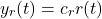 \begin{equation*} y_r(t)=c_r r(t) \end{equation*}