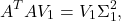 \begin{equation*} A^TAV_1=V_1\Sigma_1^2,\quad \end{equation*}