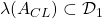 \lambda(A_{CL})\subset{\cal D}_1