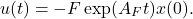 \begin{eqnarray*} u(t)=-F\exp(A_Ft)x(0). \end{eqnarray*}