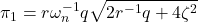 \displaystyle{ \pi_1=r\omega_n^{-1}q\sqrt{2r^{-1}q+4\zeta^2} }