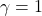 \displaystyle{\gamma=1}