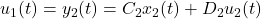 u_1(t)=y_2(t)=C_2x_2(t)+D_2u_2(t)