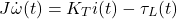 \begin{equation*} J\dot{\omega}(t)=K_Ti(t)-\tau_L(t) \end{equation*}