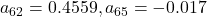 a_{62}=0.4559,a_{65}=-0.017