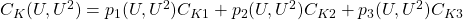 C_K(U,U^2)=p_1(U,U^2)C_{K1}+p_2(U,U^2)C_{K2}+p_3(U,U^2)C_{K3}