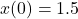 x(0)=1.5