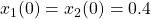 x_1(0)=x_2(0)=0.4