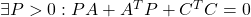 \exists P>0: PA+A^TP+C^TC=0