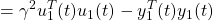 \displaystyle{ =\gamma^2 u_1^T(t)u_1(t)-y_1^T(t)y_1(t) }