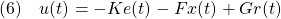 \displaystyle{(6)\quad u(t)=-Ke(t)-Fx(t)+Gr(t) }